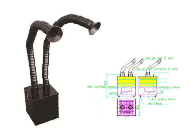 Tragbare Filter-Dampf-Extraktions-Ausrüstung mit zwei Armen 308 * 308 * 420MM